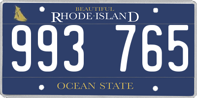 RI license plate 993765