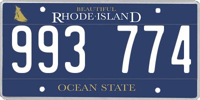 RI license plate 993774