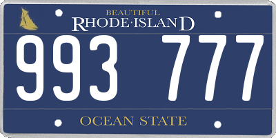 RI license plate 993777