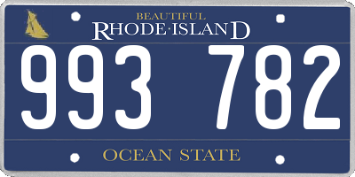RI license plate 993782