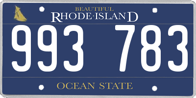 RI license plate 993783