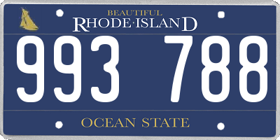 RI license plate 993788