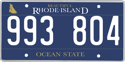 RI license plate 993804