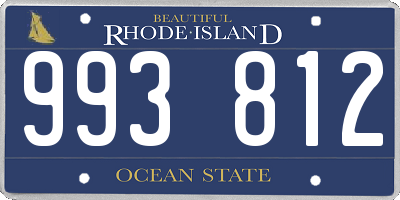 RI license plate 993812