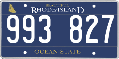 RI license plate 993827