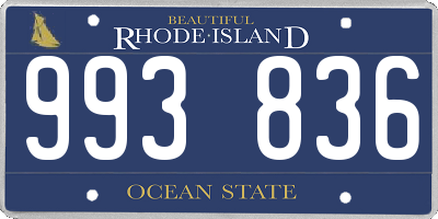 RI license plate 993836