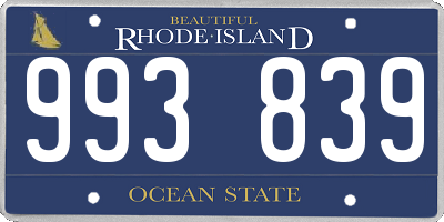 RI license plate 993839