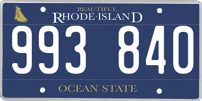 RI license plate 993840