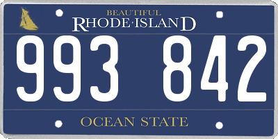 RI license plate 993842