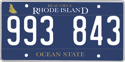 RI license plate 993843
