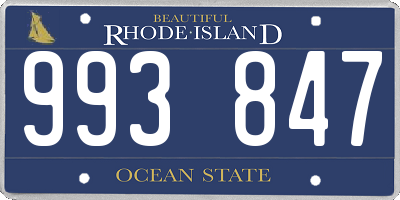RI license plate 993847