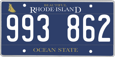 RI license plate 993862