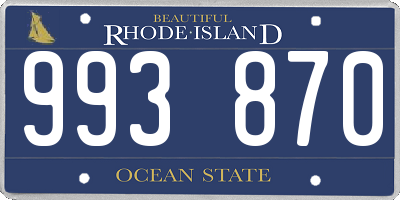 RI license plate 993870