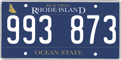 RI license plate 993873