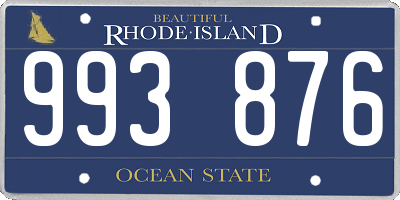 RI license plate 993876