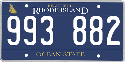 RI license plate 993882
