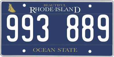 RI license plate 993889