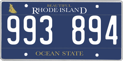 RI license plate 993894