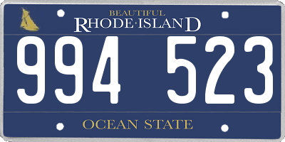 RI license plate 994523
