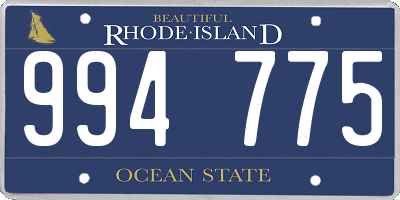 RI license plate 994775