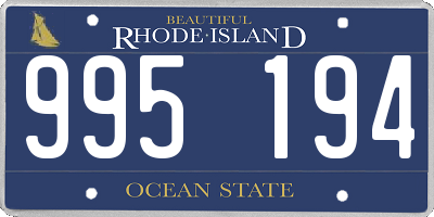 RI license plate 995194