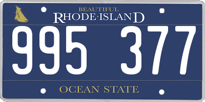 RI license plate 995377