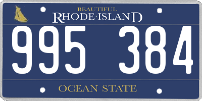 RI license plate 995384
