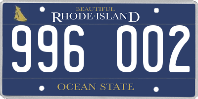 RI license plate 996002