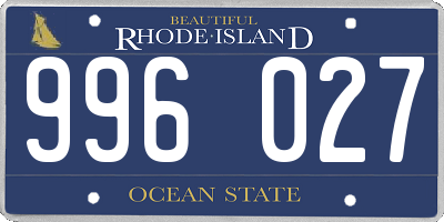 RI license plate 996027