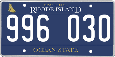RI license plate 996030