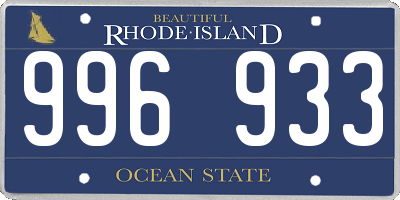 RI license plate 996933