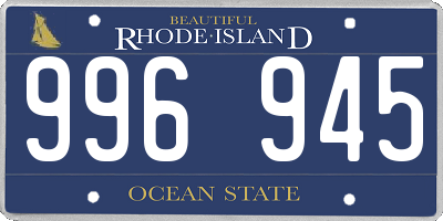 RI license plate 996945