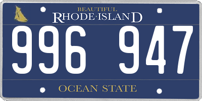 RI license plate 996947