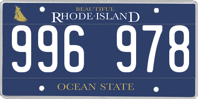 RI license plate 996978