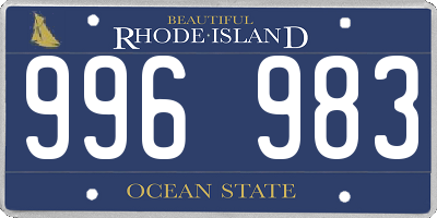 RI license plate 996983