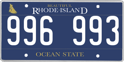 RI license plate 996993
