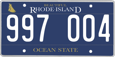 RI license plate 997004
