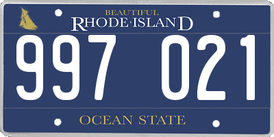 RI license plate 997021