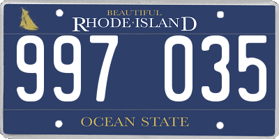 RI license plate 997035
