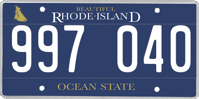 RI license plate 997040