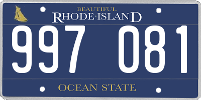 RI license plate 997081