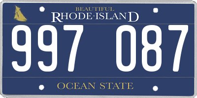 RI license plate 997087
