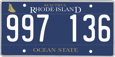 RI license plate 997136