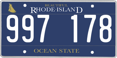 RI license plate 997178