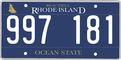 RI license plate 997181