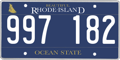 RI license plate 997182