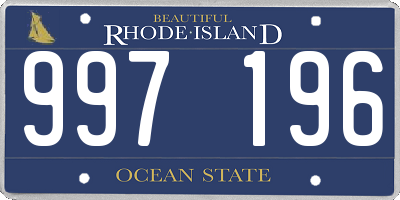 RI license plate 997196
