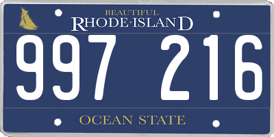 RI license plate 997216