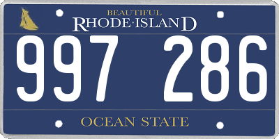 RI license plate 997286