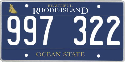 RI license plate 997322